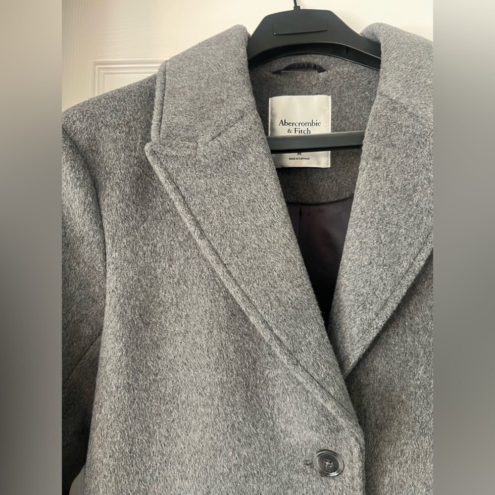 New Abercrombie Wool Blend Topcoat - Gray